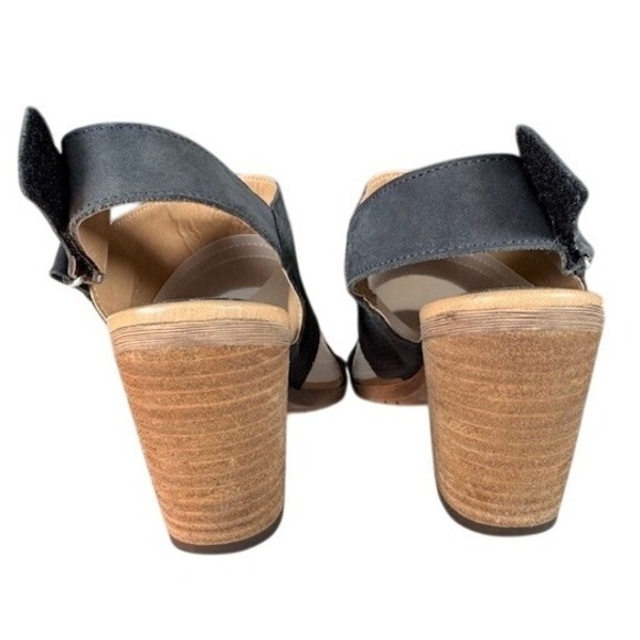 Sophia Milano Gray Perforated Slingback Block Heel Sandals Made in Italy - 9 - Picture 4 of 11